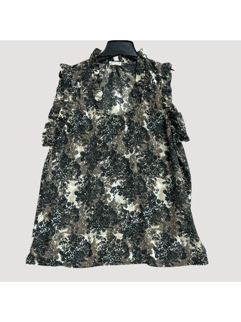 Converse One Star Women's XL Sleeveless Floral Ruffle Chiffon Top P0326